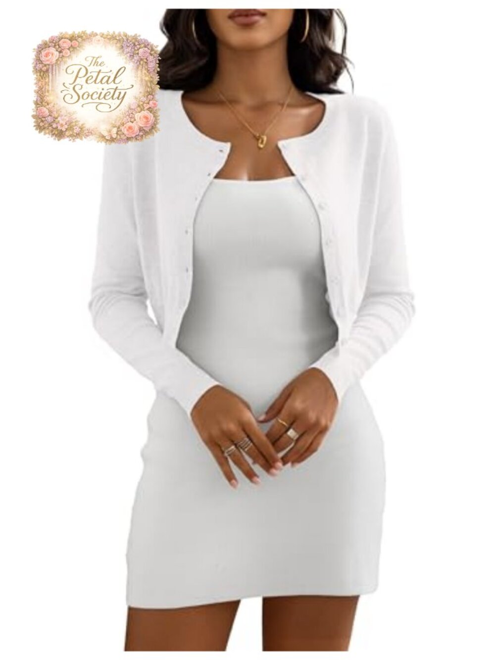 Cropped Cardigan Sweater Viscose Blend Button Up Bolero Shrug Long Sleeve